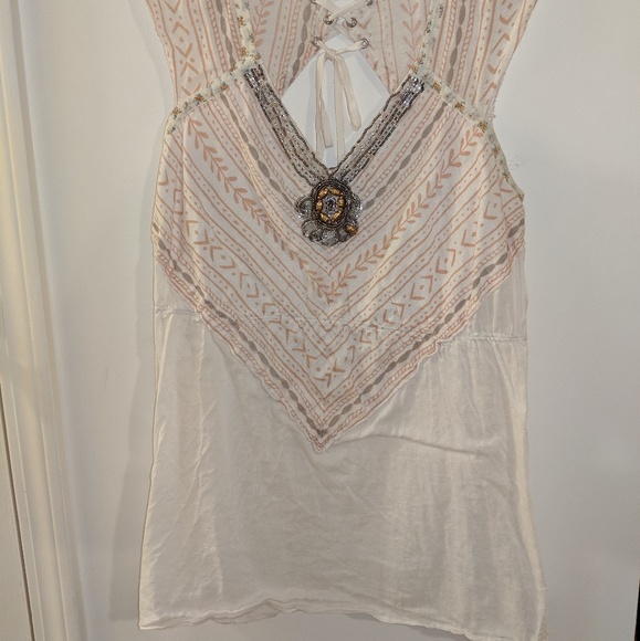 Free people linen beaded top - Picture 2 of 5